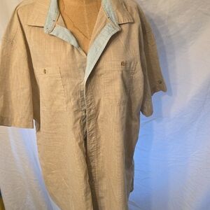 Mens Button Up Short Sleeve Top